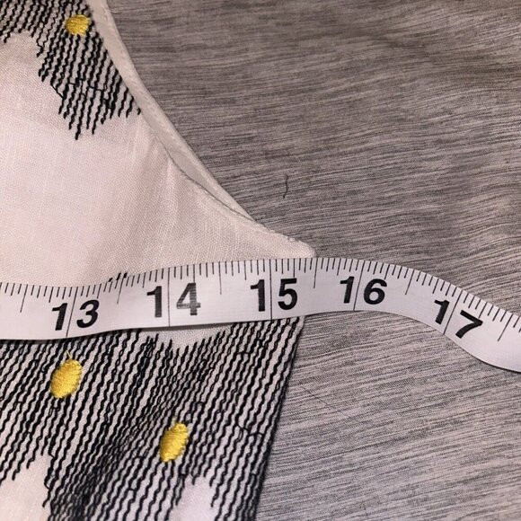 Anthropologie Cory Lynn Calter Frequence White Linen Blend Fit Flare Dress 0 - Picture 10 of 11